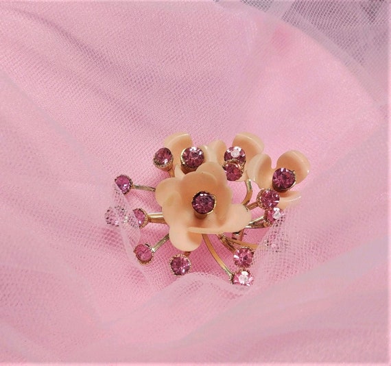 Delicate Pink Floral Brooch