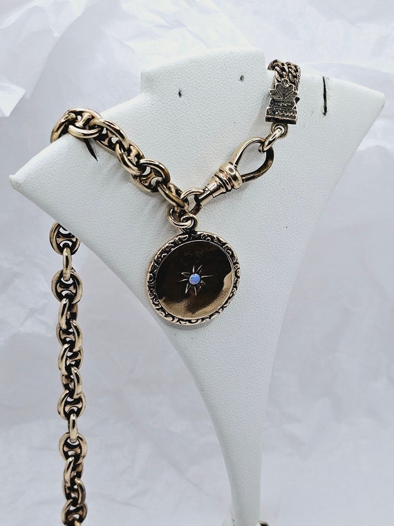 Excellent 16" Heavy Gold-Filled Watch Chain Neckl… - image 1