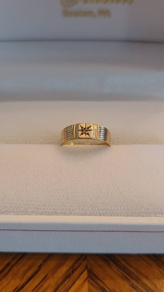 10K Yellow Gold and Diamond Midi/Baby Ring - image 1