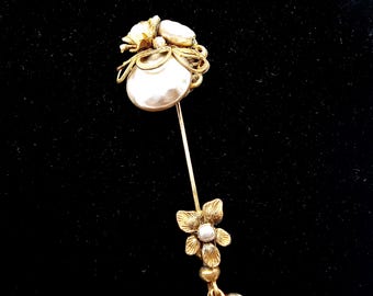 Vintage Miriam Haskell Abalone Shell Hat Stick Pin Vintage Miriam Haskell Abalone Shell Hat Stick Pin - Etsy main image 4