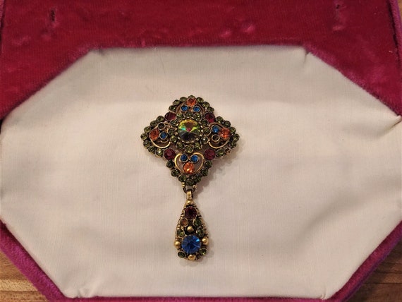 Colorful EDLEE Vintage Brooch - image 1