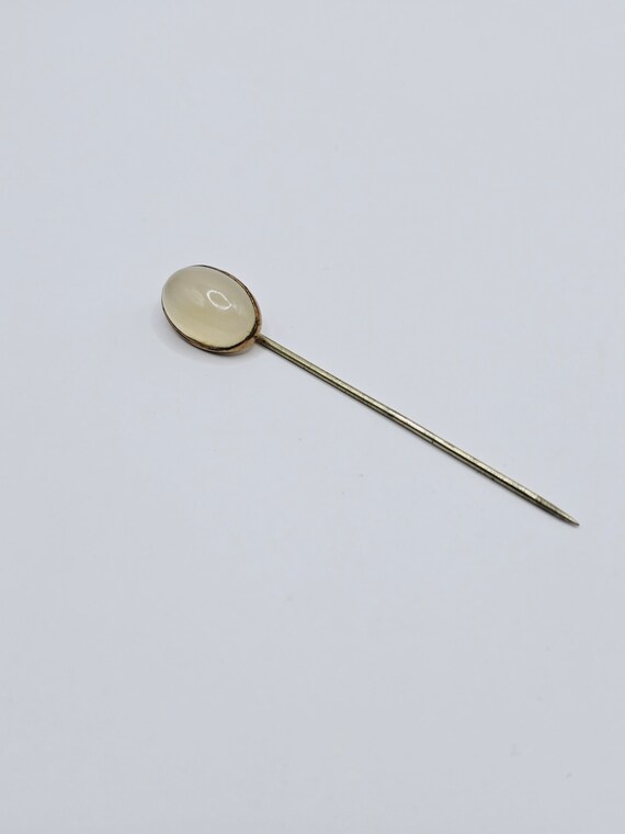 Lovely Old Antique Moonstone Stick Pin with Solid… - image 7