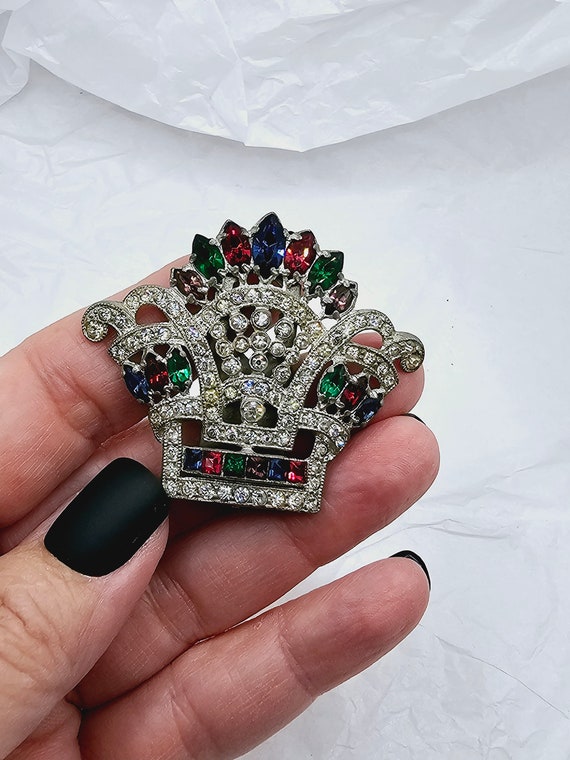 Wonderful Antique Rhinestone Crown Dress/Shoe Clip