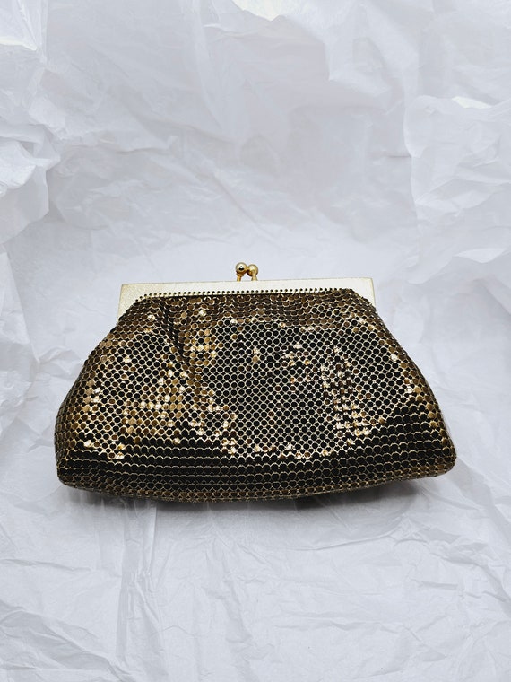 New Old Stock Bronze Colored Mesh Clutch from Whi… - image 2