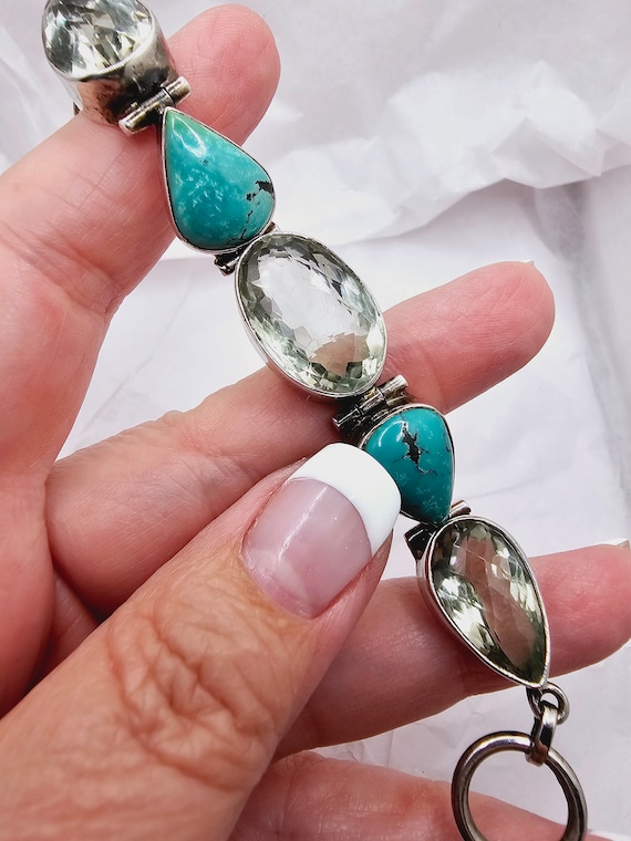 Wonderful Chunky Sterling Silver, Turquoise, and P