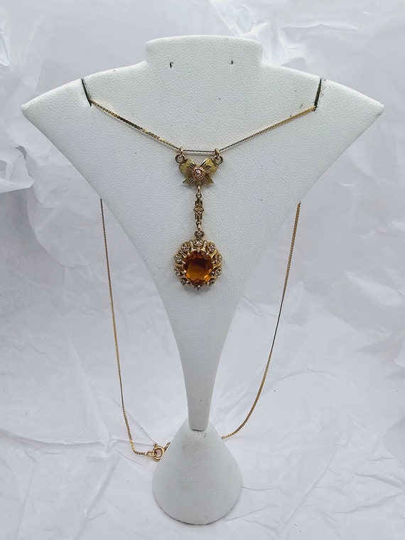 Gorgeous Golden Topaz and 14K Yellow Gold Lavalier