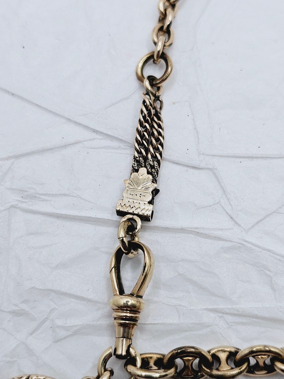Excellent 16" Heavy Gold-Filled Watch Chain Neckl… - image 8