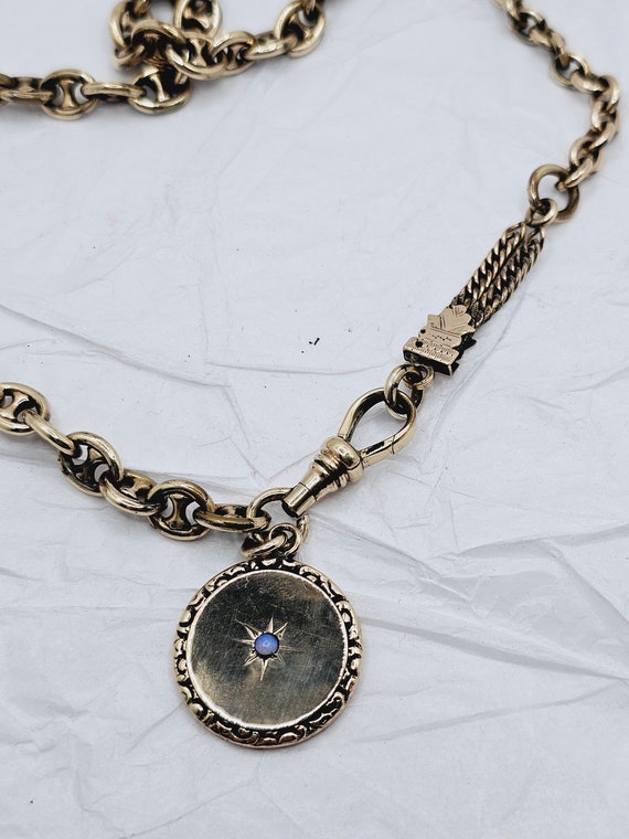 Excellent 16" Heavy Gold-Filled Watch Chain Neckl… - image 7