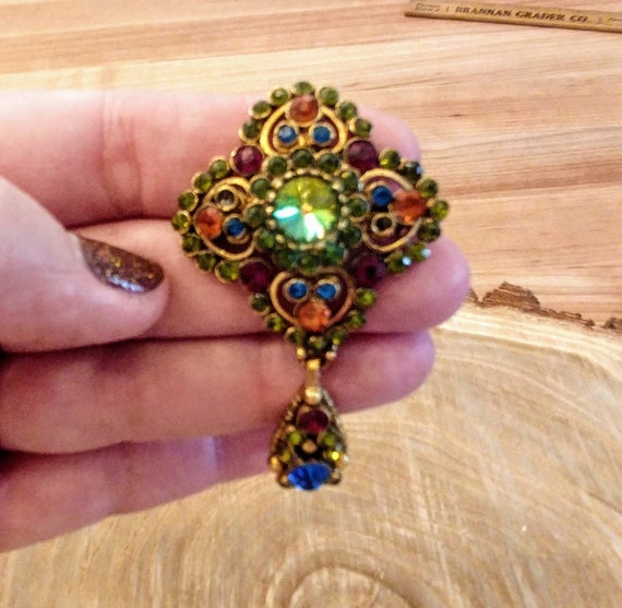 Colorful EDLEE Vintage Brooch - image 3