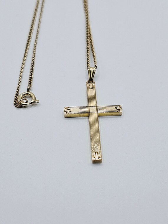 Nice Vintage Gold-Filled Cross Pendant Necklace - image 1