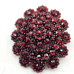Lovely RARE Antique Victorian Bohemian Garnet Mourning Locket / Brooch / Pendant, Unusual Victorian Jewelry Accessory, January Birthstone