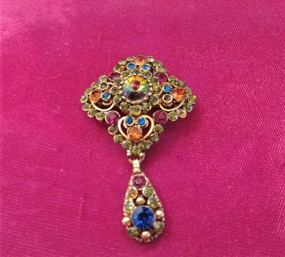 Colorful EDLEE Vintage Brooch - image 2