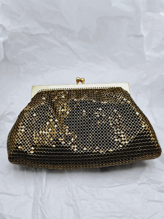 New Old Stock Bronze Colored Mesh Clutch from Whi… - image 1