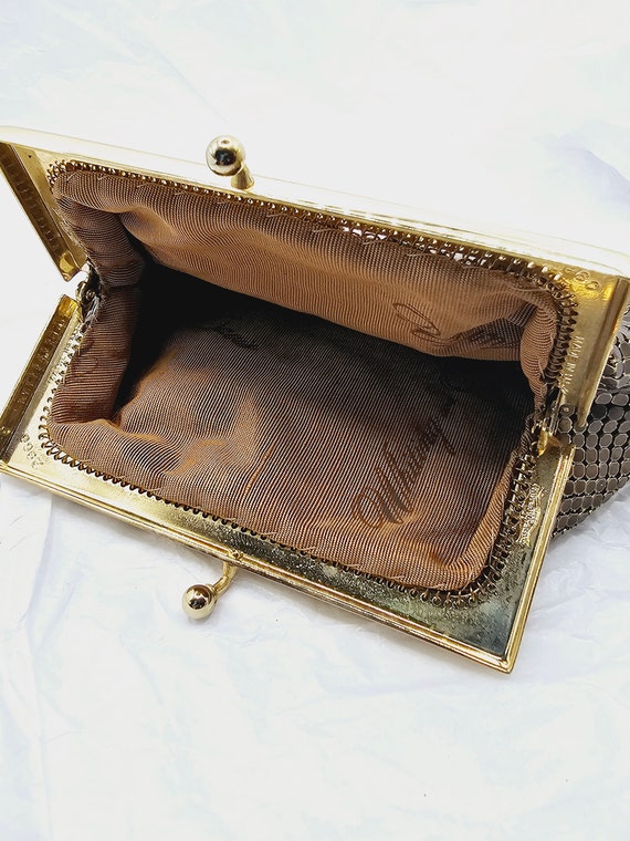 New Old Stock Bronze Colored Mesh Clutch from Whi… - image 5