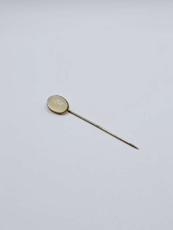 Lovely Old Antique Moonstone Stick Pin with Solid… - image 6