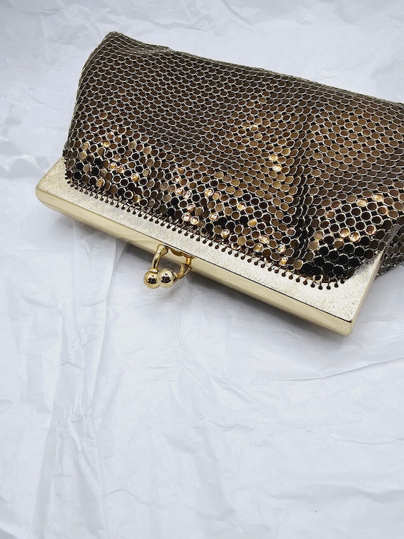 New Old Stock Bronze Colored Mesh Clutch from Whi… - image 4