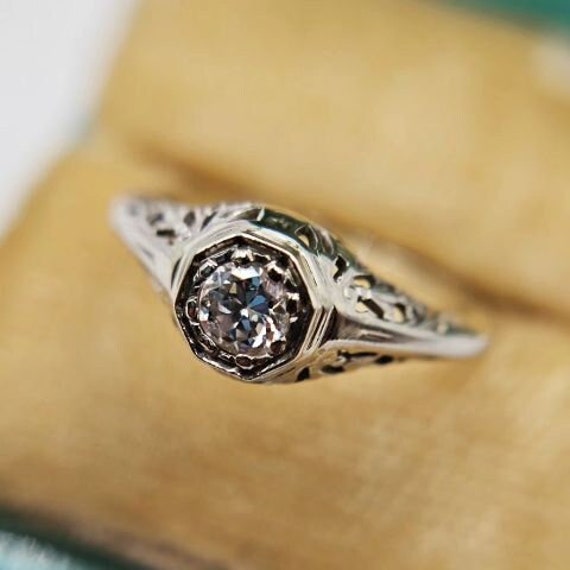 Gorgeous Antique Engagement Ring, Victorian Diamo… - image 1