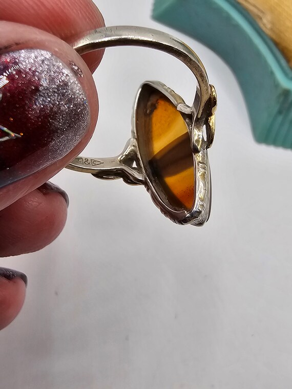 Vintage Banded Agate 10K Gold Filled and Sterling… - image 7