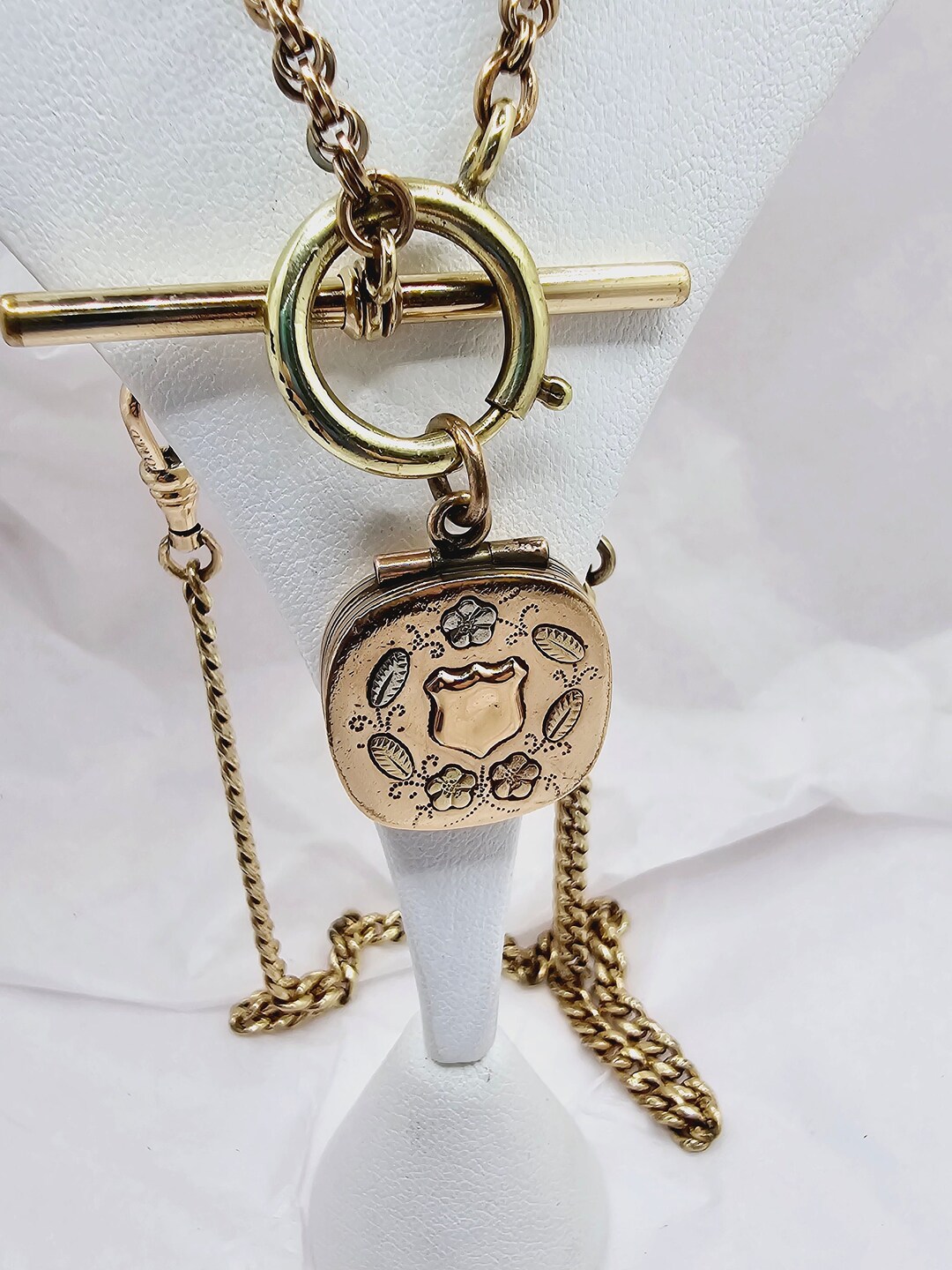 Vintage Upcycled Convertible Watch Chain Necklace With Antique Locket ...