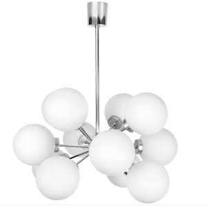 Large Richard Essig (Original)! Silver 12 Globe Sputnik 70s STARBURST CHANDELIER