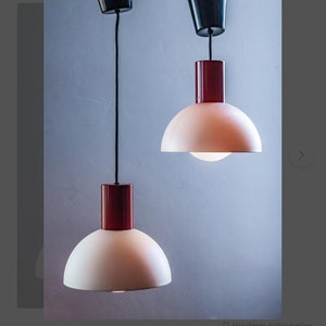 Set (2) Original 1970s Danish E.S. HORN AALESTRUP Pendant Modern Ceiling Lights