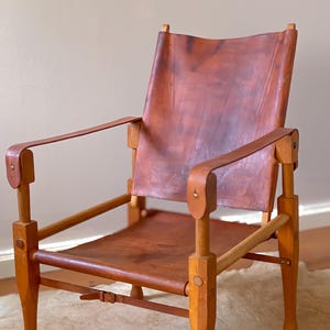 Wilhelm Kienzle Kaare Klint Wohnbedarf Oak, Cognac Leather Safari Chair, 1950s (#1)
