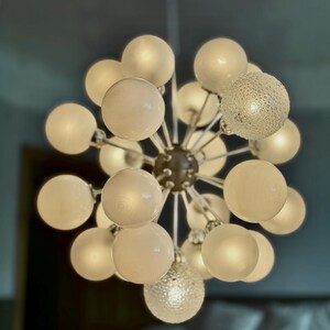 STILNOVO Space Age 70s STARBURST CHANDELIER 25 Globes Mid Century Iconic Object
