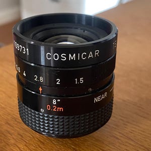 Vintage Cosmicar Television Lens 8,5mm 8.5 mm 1:1.5 1.5 C-Mount