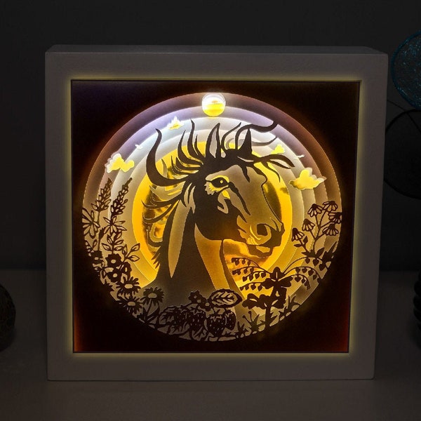NAT01 Horse template SVG, PDF, Light up shadow box, Night light, Mood Light NAT01 Horse template SVG, PDF, Light up shadow box, Night light, Mood Light
