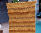 FREE SHIPPING Moroccan Wedding Blanket Handira yellow with Metal Sequins,carpet moroccan,berberblanket,bedding blanket,Handmade High Quality