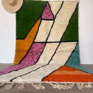 Gorgeous Beni ourain Custom rug - Berber Wool Carpet - Multicolored Area rug - Handmade Moroccan rug - Genuine Wool rug - Rug for Bedroom -