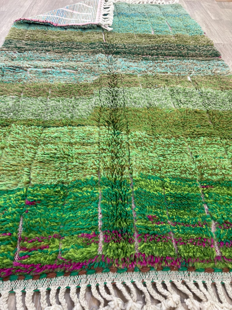 Handmade Moroccan Rug , Custom Morrocan Rug , Moss Rug , Tufted Green Grass Gardening Shape Rug , Rug For Living Room, Berber Wool Area Rugs
