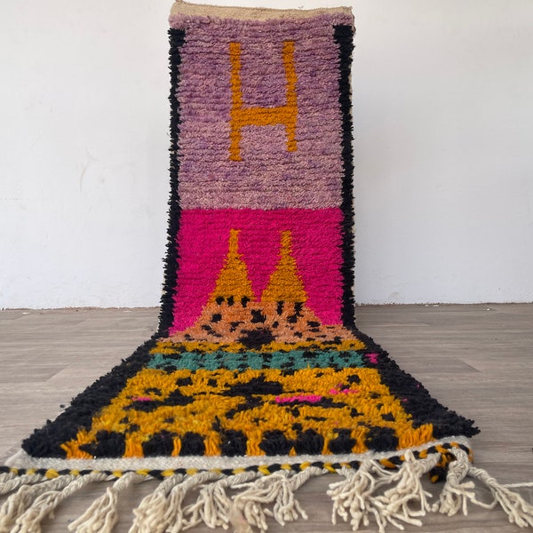 Handmade Wool Moroccan Runner Rug – Colorful Berber Hallway Carpet