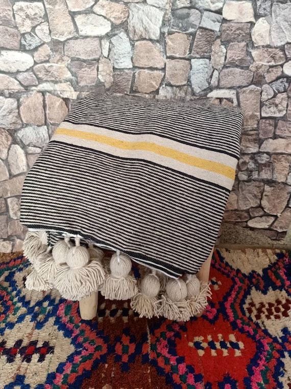 Moroccan tassel blanket sale
