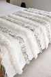 FREE SHIPPING Moroccan Wedding Blanket Handira WHITE with Metal Sequins,carpet moroccan,berberblanket,bedding blanket, Handmade High Quality 