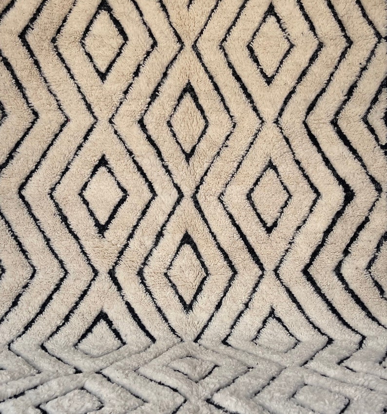 Moroccan rug 8x10 , Hand made rugs , White Berber carpet