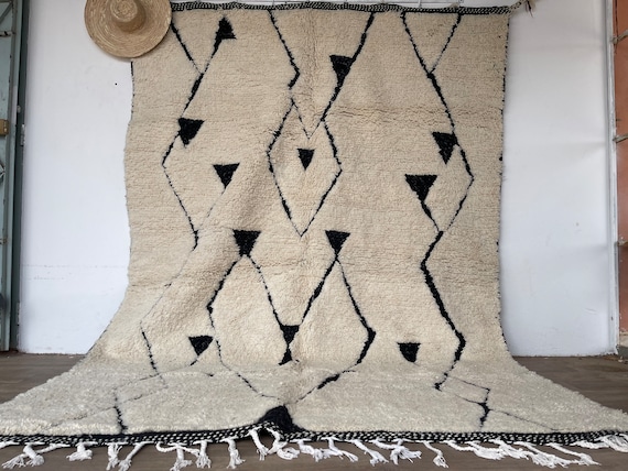 Wool Beni Ourain Rug, Moroccan Berber Style, Custom Size