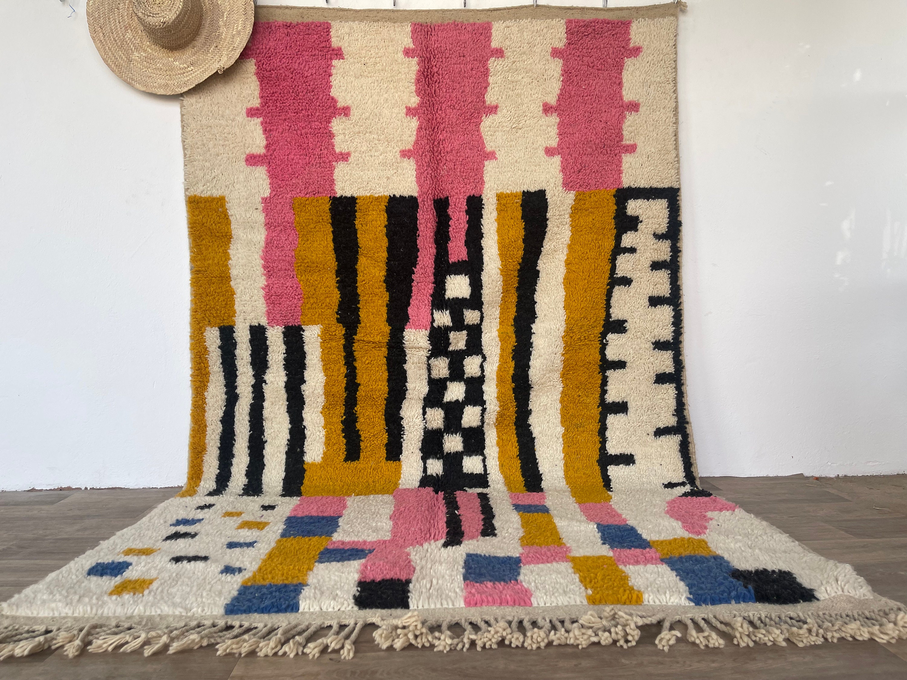 Beni ourain rug 10x12 , Moroccan Handmade Rug , Custom Morrocan Rug , Rug For Living Room , Berber Wool Area Rugs , Pink Moroccan Area Rugs