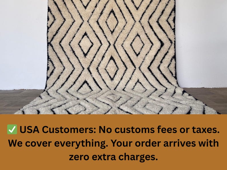 Morrocan rug , Moroccan rug 8x10 , Hand made rugs , Berber carpet image 2