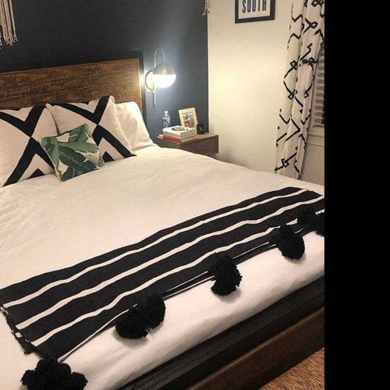 Moroccan Throw Blanket FREE SHIPPING Moroccan Blanket Pom Etsy