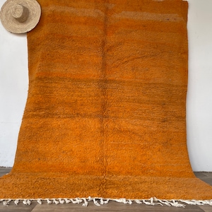 Orange Moroccan rug  , Handmade Beni ourain rug , Custom Morrocan Rug , Rug For Living Room , Berber Wool Area Rugs , Orange Area rug  8x10