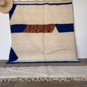 Moroccan rug , Handmade Beni ourain rug , Rug For Living Room , Berber Wool Area Rugs , Colorful Moroccan Rug , Custom Area rug , Boho rug