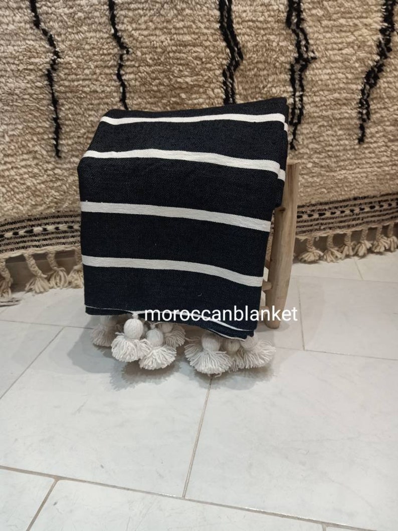 Moroccan Throw Blanket FREE SHIPPING Moroccan Blanket Pom Etsy