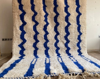Handmade Blue Moroccan Rug, Berber Wool Rug