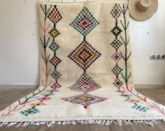 HANDWOVEN WOOL MOROCCAN Rug - well woven rugs - Custom beni ourain rug - White morrocan rug - Handmade berber rug - Tufted carpet