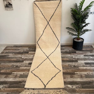 Moroccan Runner Rug,Beni Ourain Runner,Moroccan Rug Runner BeniOurain Hallway Rug,Berber Runner,Wool Runner,Custom Hall Runner Berber Carpet