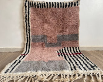 Beni ourain style Rugs - Small rug 3x5 FT - Antique morrocan rug - Moroccan rug traditional - Moroccan hand knotted rug - Wool area rug