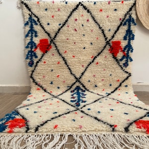 Moroccan Azilal rug,  Authentic Moroccan rug 8x10 , Berber Area rugs , Wool Rug For Living Room , Colorful Boho rug