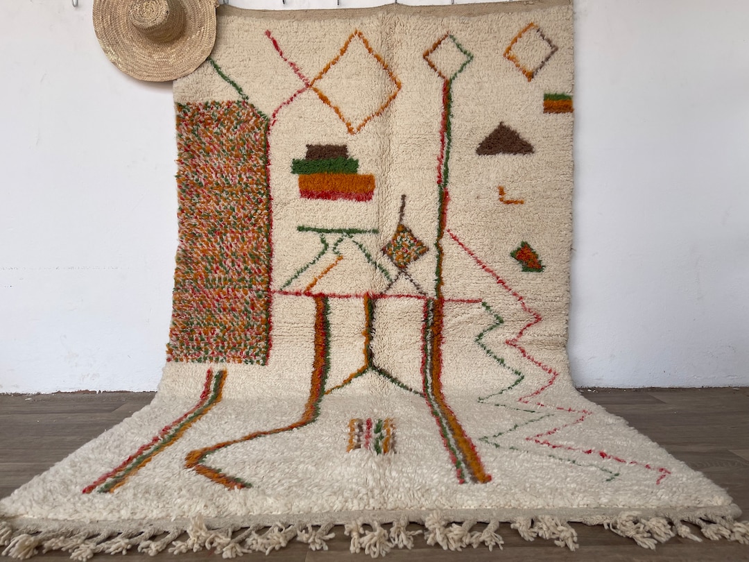 Beni Ourain Style Rugs for Living Room - Custom Wool Rug - Moroccan Rug ...
