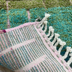 Handmade Moroccan Rug , Custom Morrocan Rug , Moss Rug , Tufted Green Grass Gardening Shape Rug , Rug For Living Room, Berber Wool Area Rugs